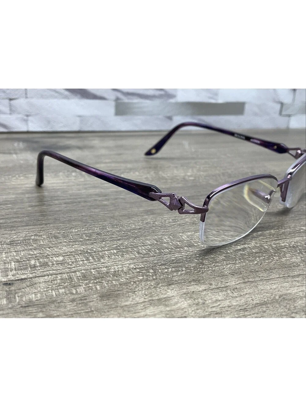Bulova Avignon Womens Eyeglass Frames Lilac Purple 52-18-135 Metal Half Rim